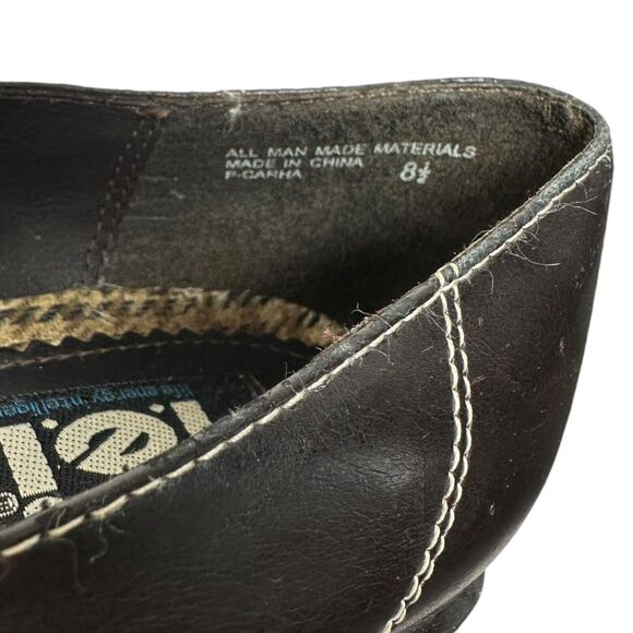 Vintage Lei Heels Brown Platform Ankle Chunky Y2K 90s Oxfords 8.5 *READ Damage* - Picture 9 of 9